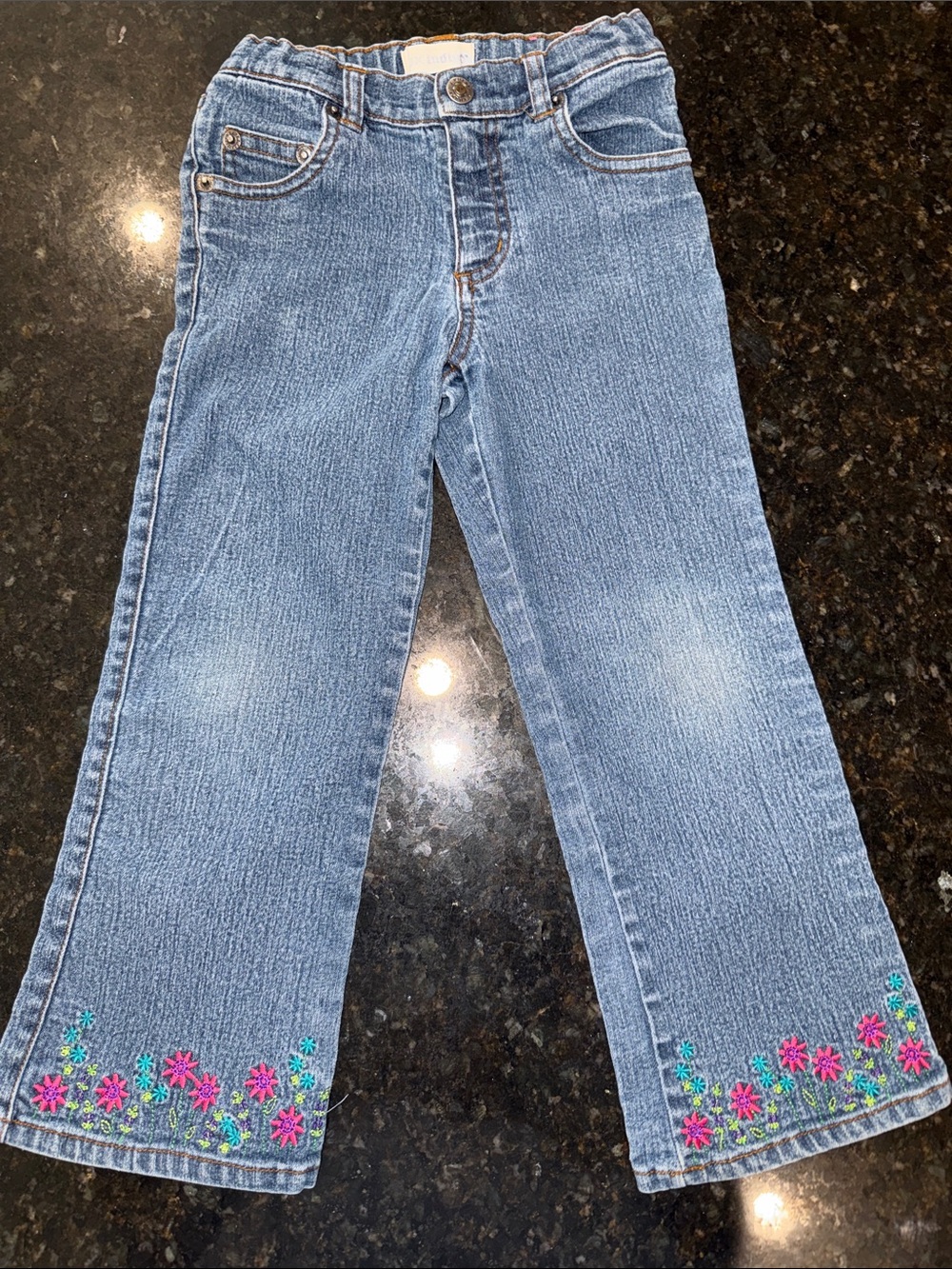JK Indigo Light Blue Girls' Embroidered Flare Jeans Size 4